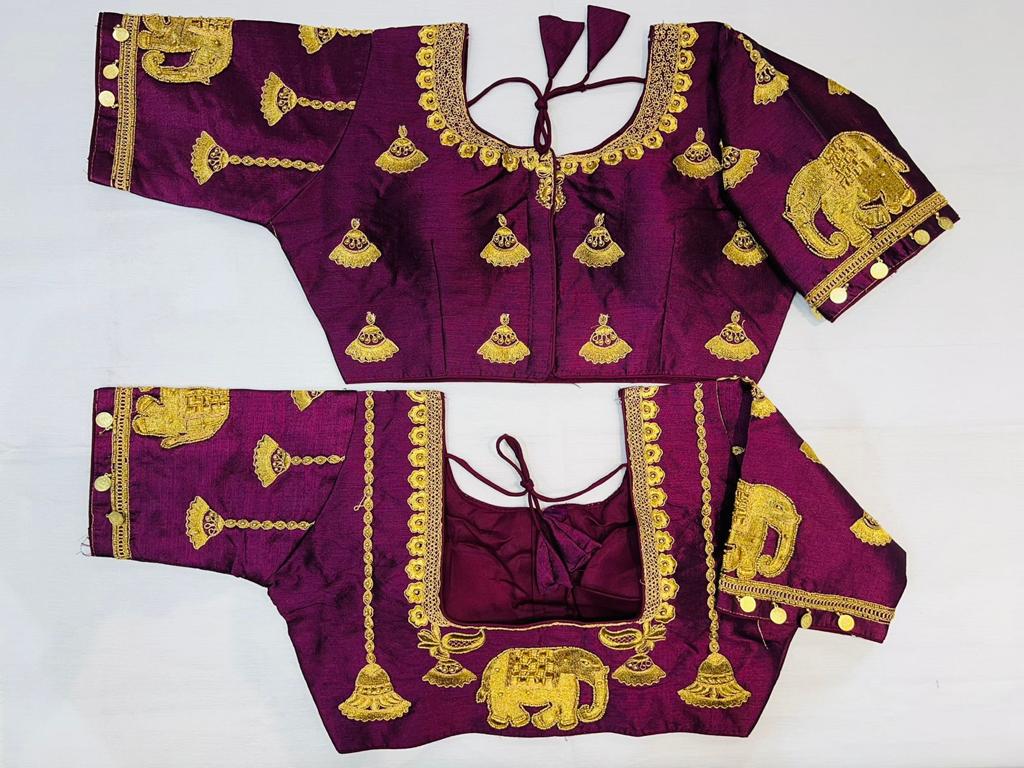 Ruhi Fashion Elephant Maggam Blouse Catalog